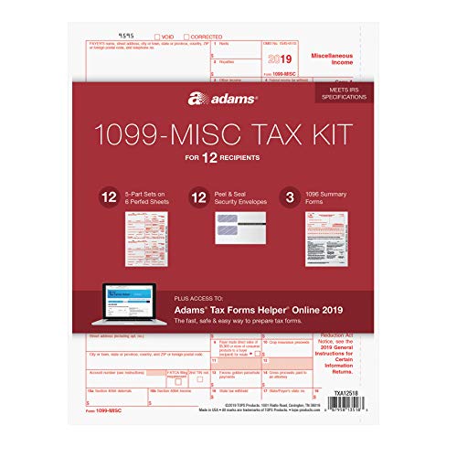 Algopix Similar Product 18 - Adams 1099 MISC Forms 2019 5 Part Tax