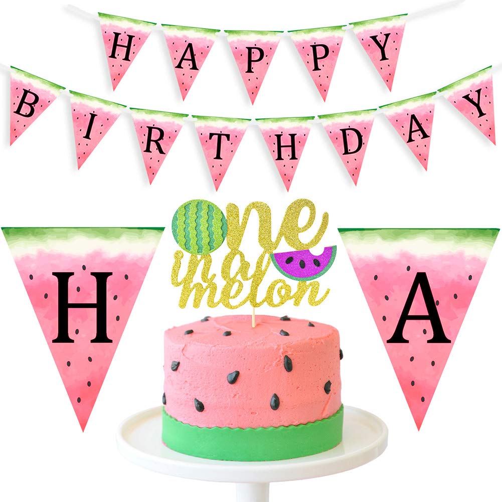 Algopix Similar Product 8 - Watermelon 1st Birthday Decorations 