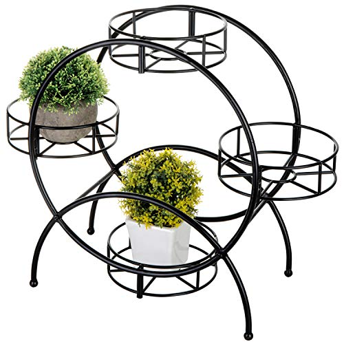 Algopix Similar Product 14 - MyGift Round Metal Tabletop Planter