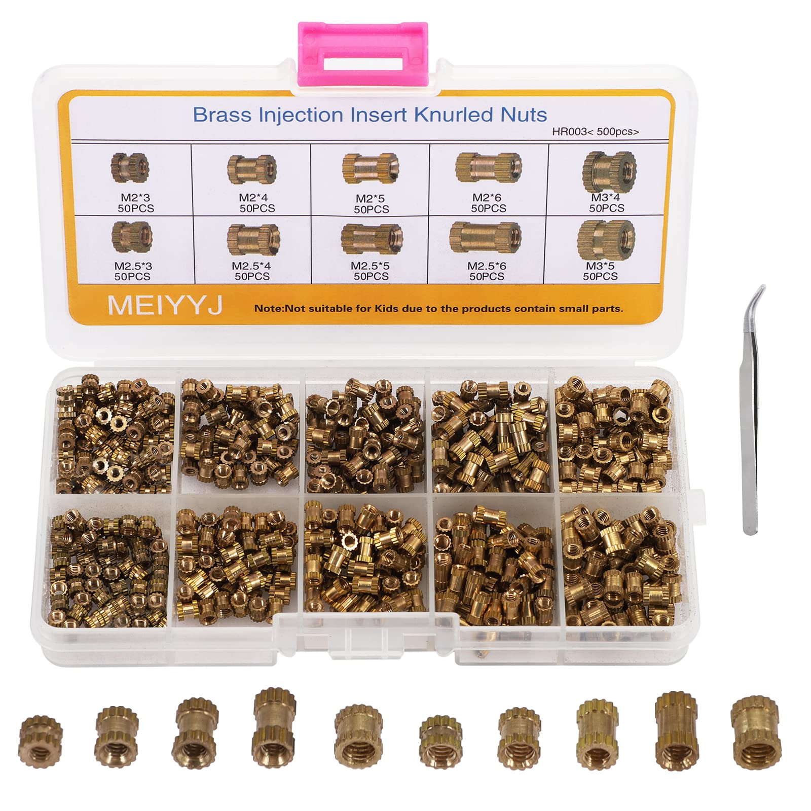 Algopix Similar Product 3 - MEIYYJ 500Pcs M2 M25 M3 Metric Female