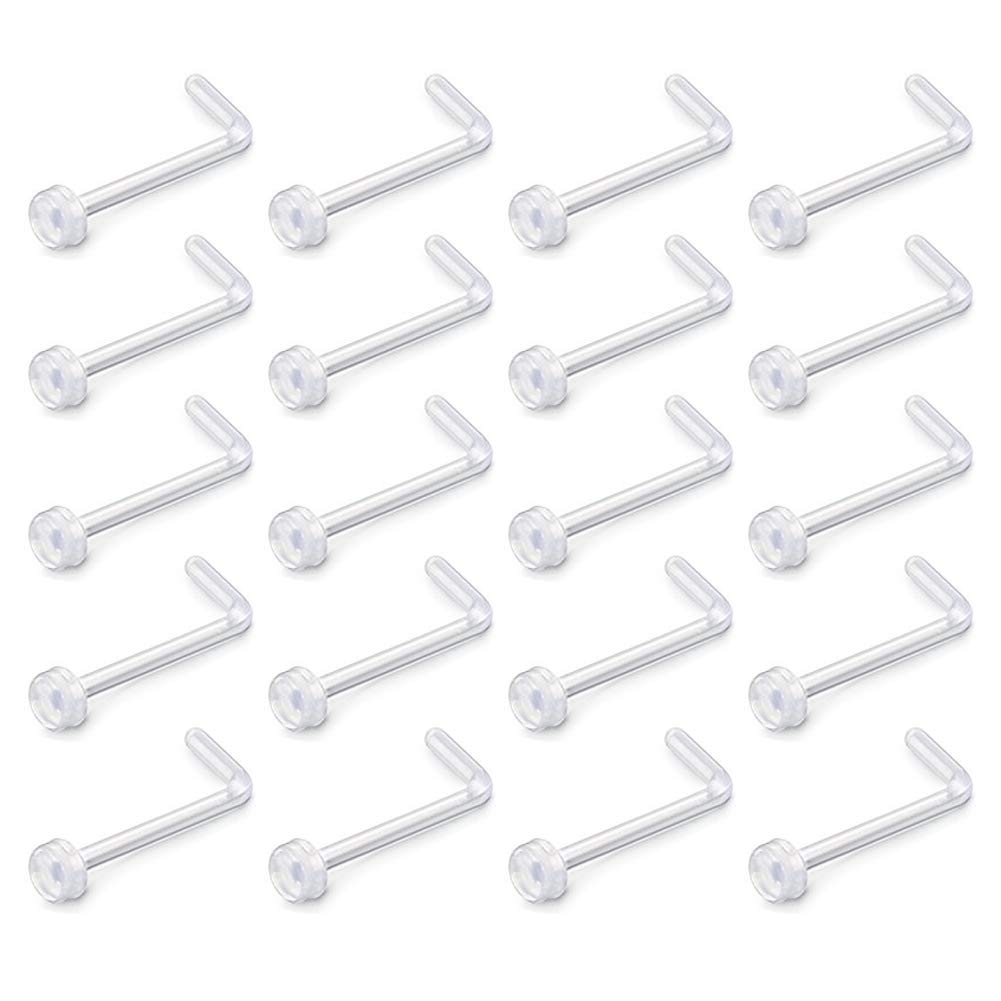 Algopix Similar Product 18 - DBella 18g Clear Nose Ring Retainer