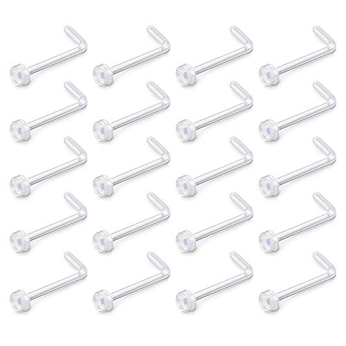 Algopix Similar Product 1 - DBella 18g Clear Nose Ring Retainer