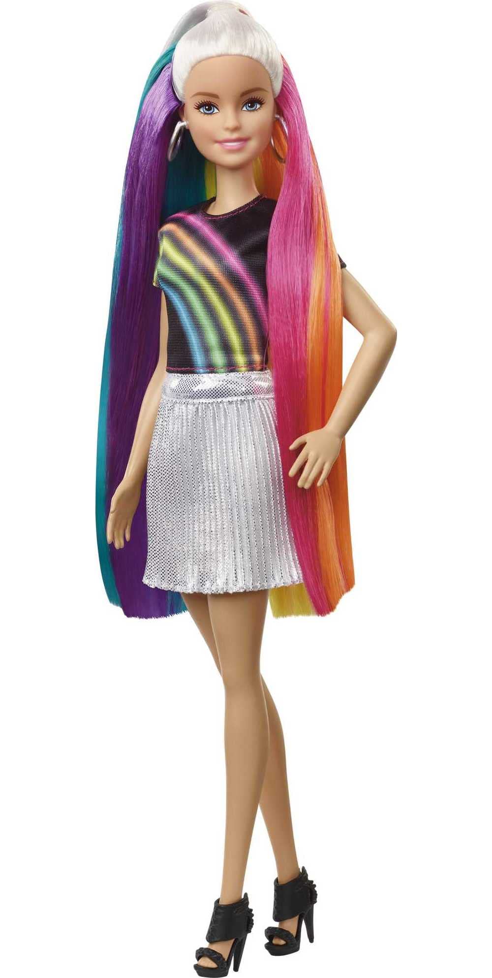 Algopix Similar Product 6 - Barbie Doll Rainbow Sparkle Hair with