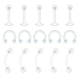 Algopix Similar Product 3 - DBella 16G Clear Tragus Nose Retainer