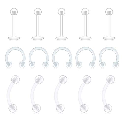 Algopix Similar Product 20 - DBella 16G Clear Tragus Nose Retainer