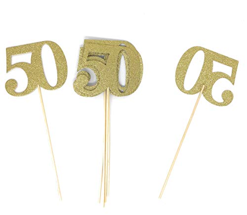 Algopix Similar Product 13 - PaperGala Number 50 5 Pack Gold Double
