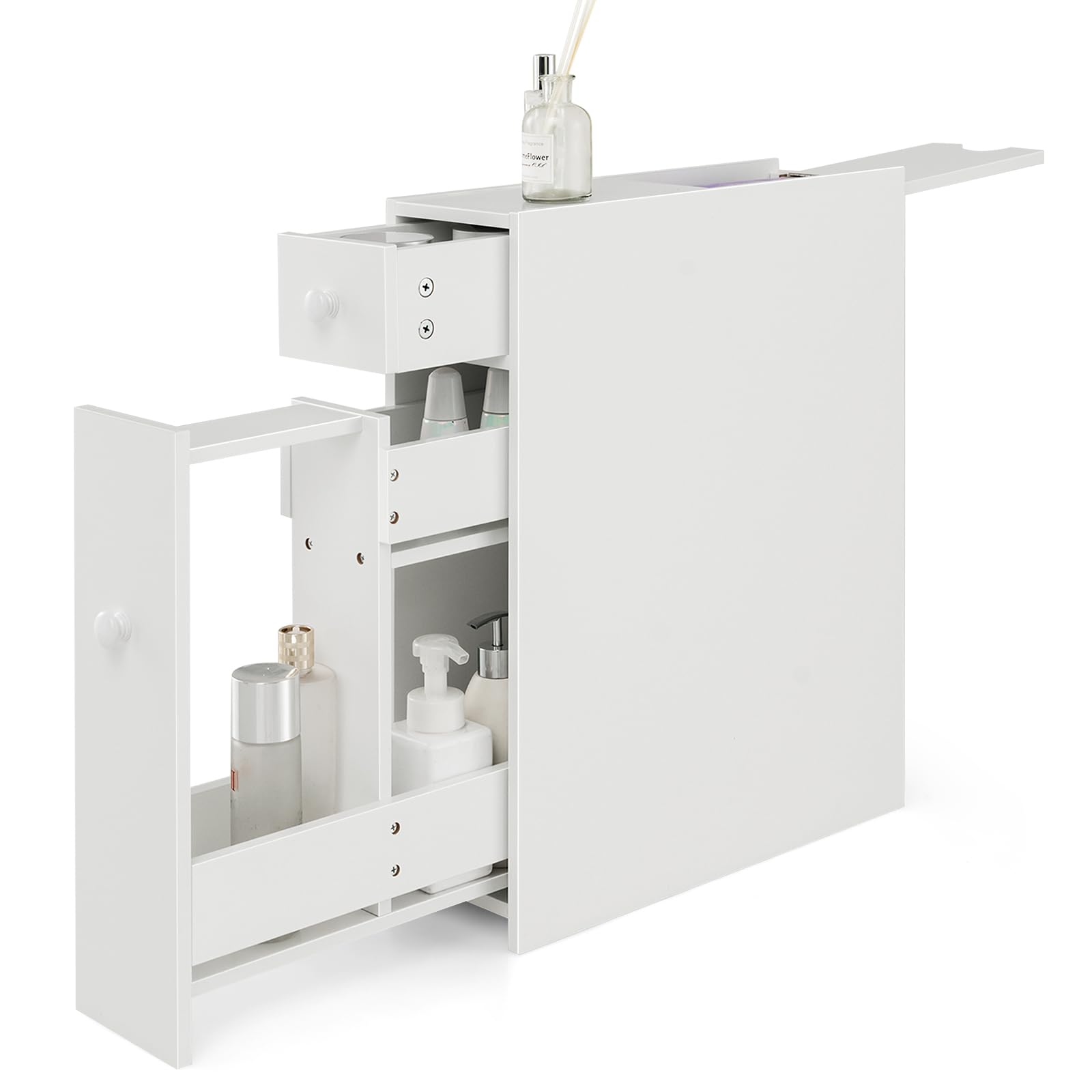 Algopix Similar Product 10 - Tangkula Slim Storage Cabinet Free