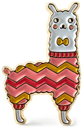 Algopix Similar Product 16 - Llama Enamel Lapel Pin Wearing a Knit