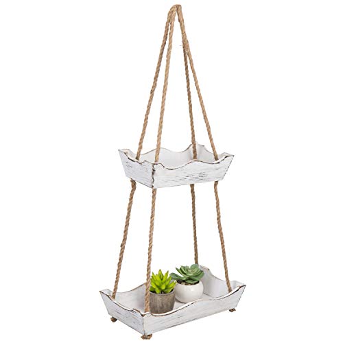 Algopix Similar Product 12 - MyGift 2Tier RopeHanging Rustic