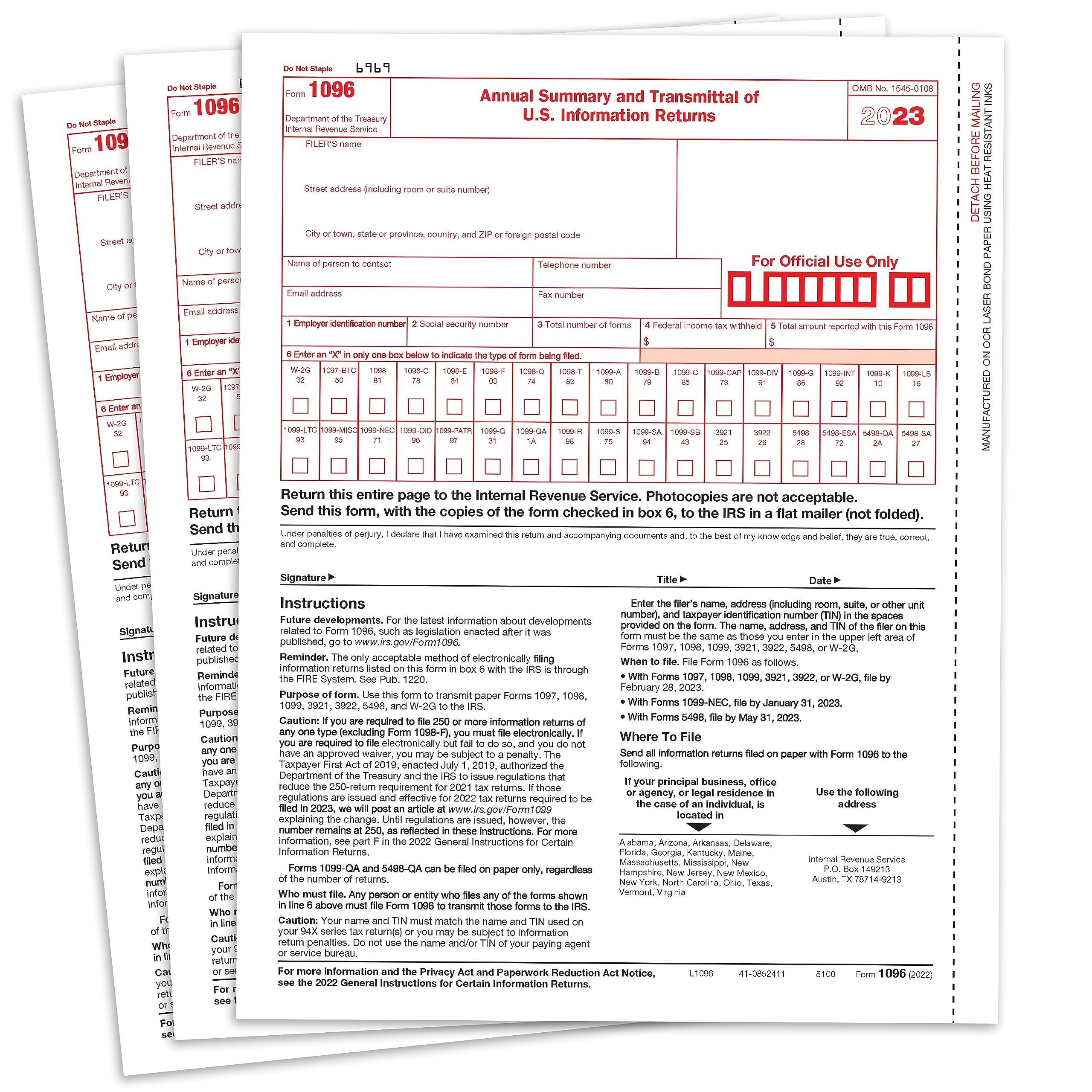 Algopix Similar Product 18 - 1096 Transmittal 2023 Tax Forms 25