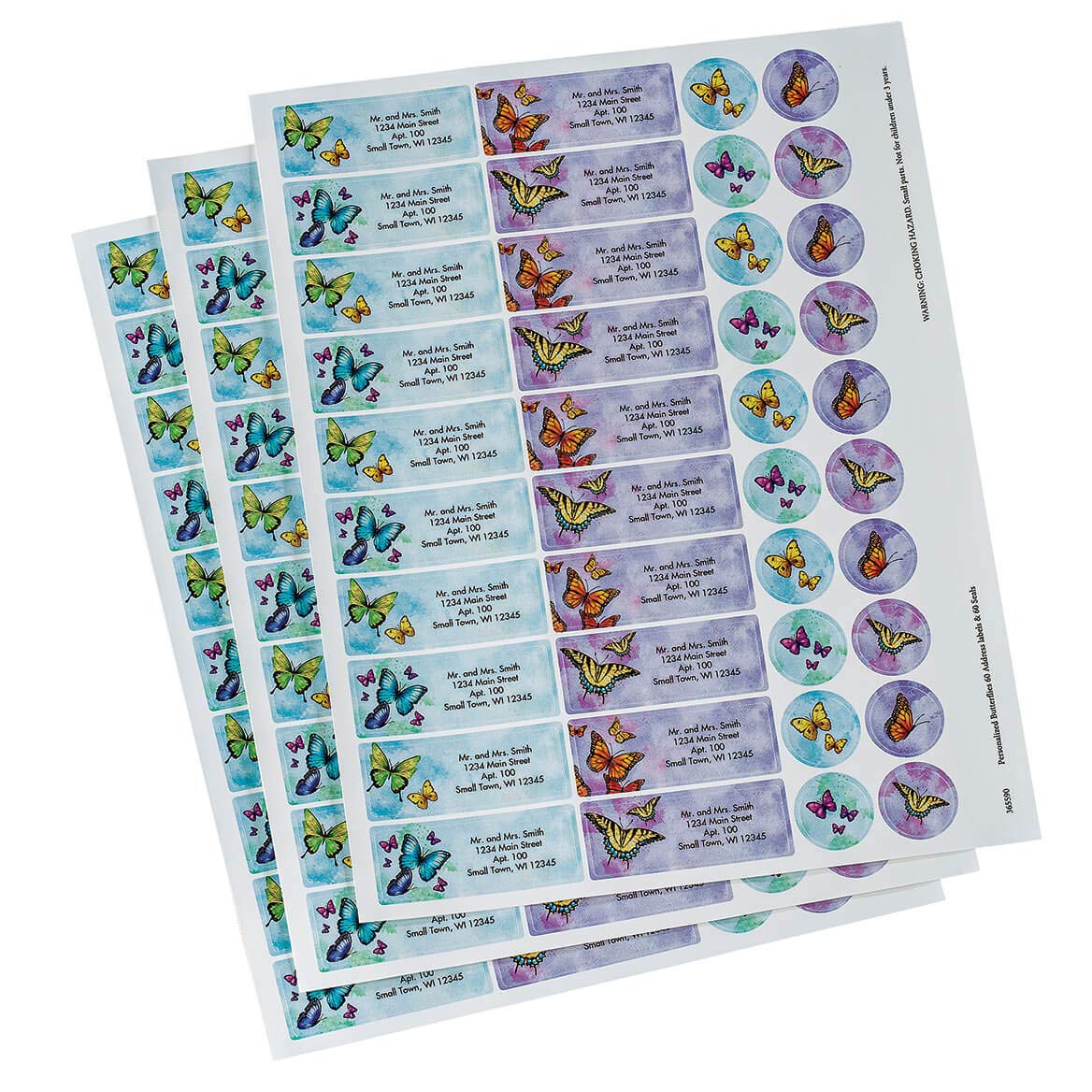Algopix Similar Product 12 - Personalized Butterflies Labels  Seals
