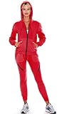 Algopix Similar Product 18 - 9 Crowns Womens Slim FIt Moto Tracksuit