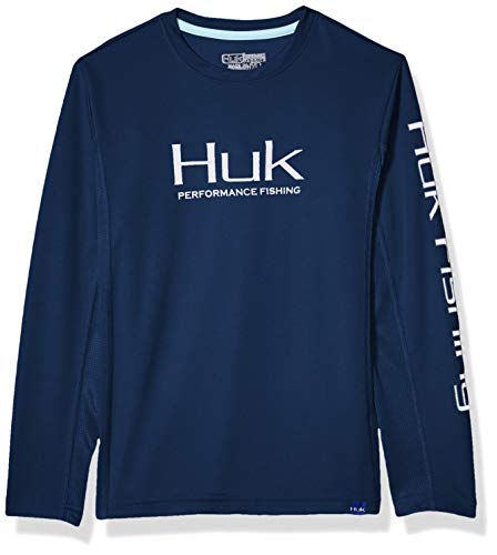 Algopix Similar Product 7 - Huk Youth Icon Ls Shirt Dark Blue YS