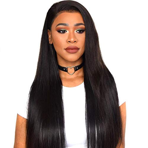Algopix Similar Product 8 - Glueless Straight Lace Front Wig Human