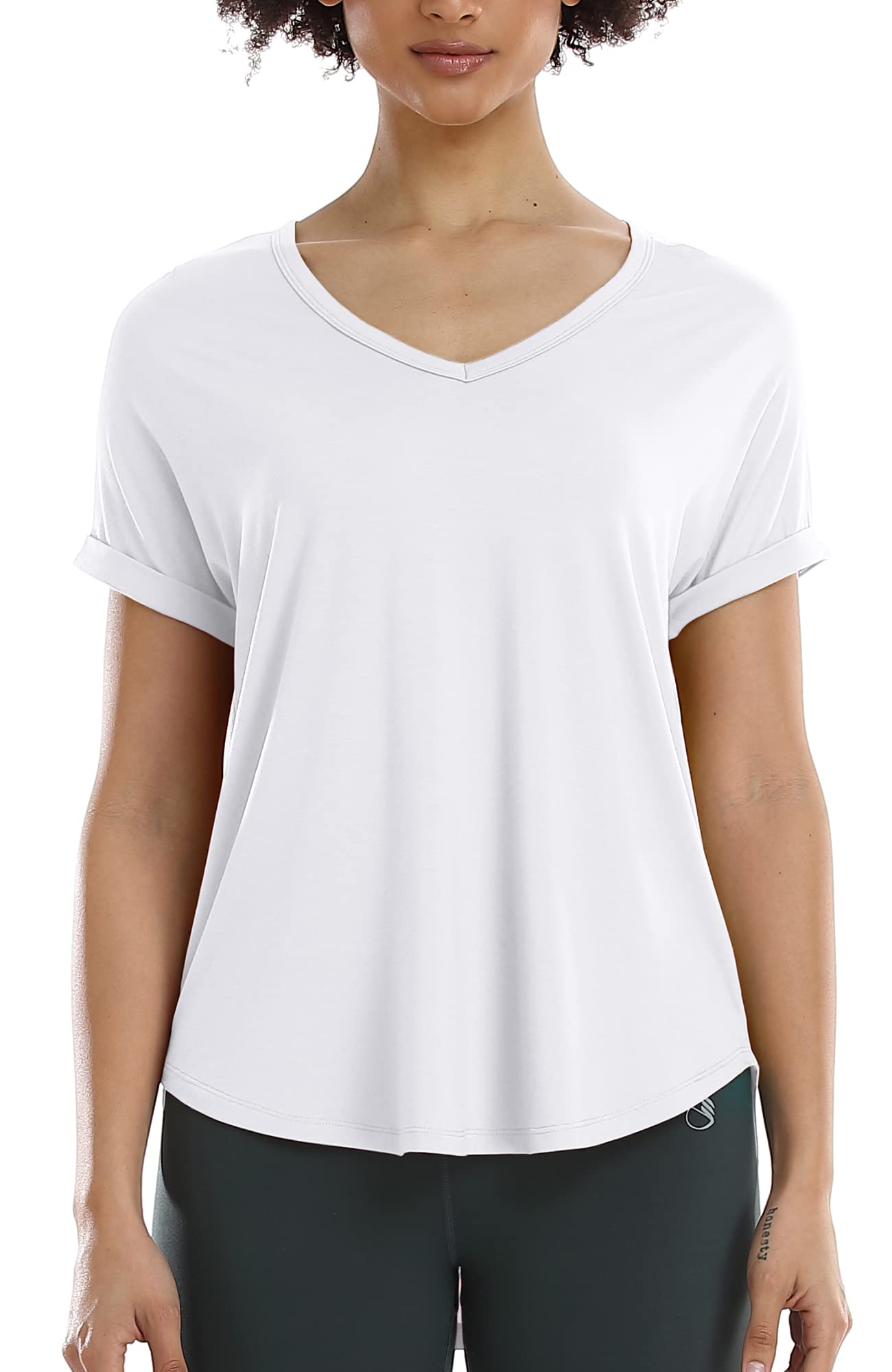 Algopix Similar Product 10 - icyzone Workout Shirts for Women Yoga