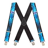 Algopix Similar Product 3 - SuspenderStore Mens BLUE FLAMES 2Inch