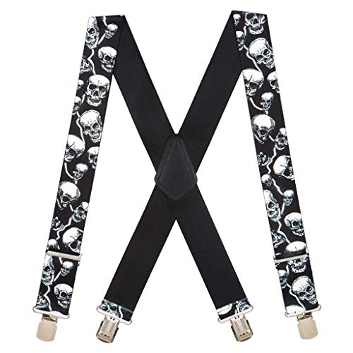 Algopix Similar Product 8 - SuspenderStore Mens SKULL SUSPENDERS 
