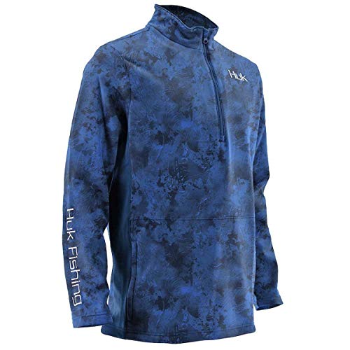 Algopix Similar Product 9 - HUK Tidewater Camo 14 Zip Dark Blue