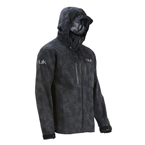 Algopix Similar Product 9 - Huk Mens Leviathan Rain Jacket Black