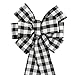 Algopix Similar Product 18 - Black White Buffalo Plaid Wreath Bow 