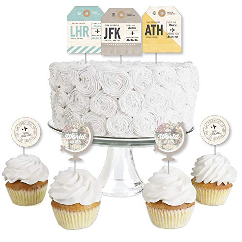 Algopix Similar Product 14 - World Awaits  Dessert Cupcake Toppers