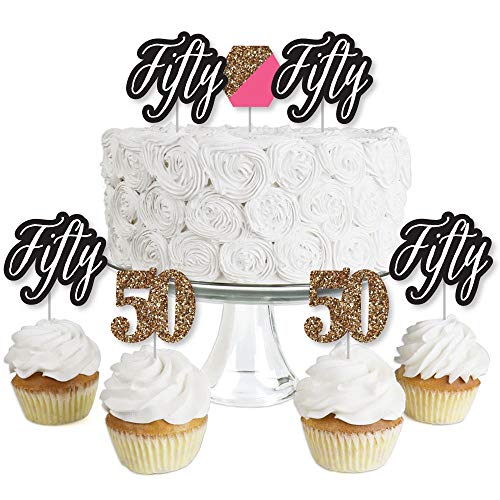 Algopix Similar Product 4 - Chic 50th Birthday  Pink Black and