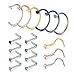 Algopix Similar Product 1 - Incaton Nose Rings 33PCS 22G 316L