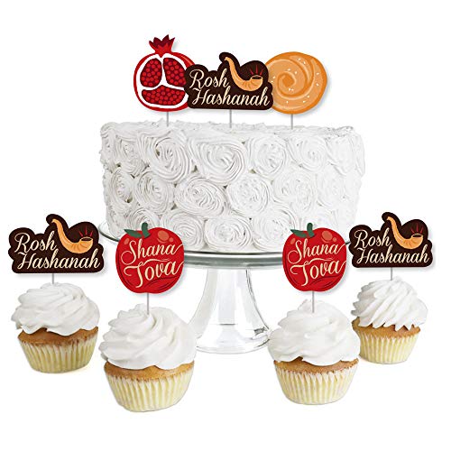 Algopix Similar Product 10 - Rosh Hashanah  Dessert Cupcake Toppers