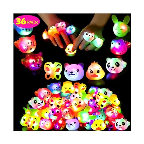 Algopix Similar Product 12 - Mikulala 36 Pack Light Up Rings Glow in