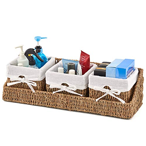 Algopix Similar Product 6 - EZOWare Seagrass Wicker Shelf Basket