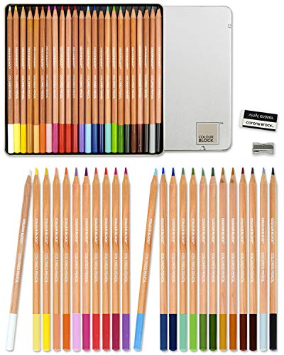 Algopix Similar Product 17 - COLOUR BLOCK Colored Pencil Set 24PC