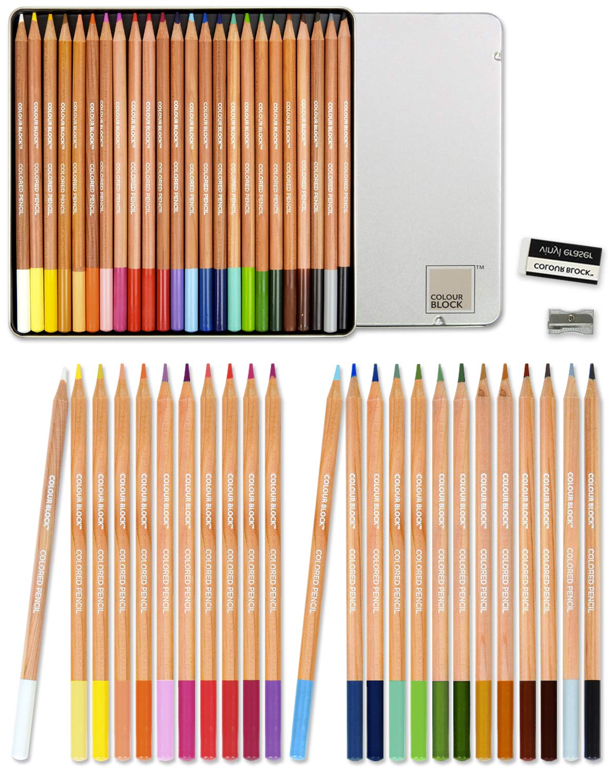Algopix Similar Product 12 - COLOUR BLOCK Colored Pencil Set 24PC