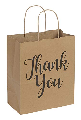Algopix Similar Product 12 - Medium Kraft Thank You Paper Shopping