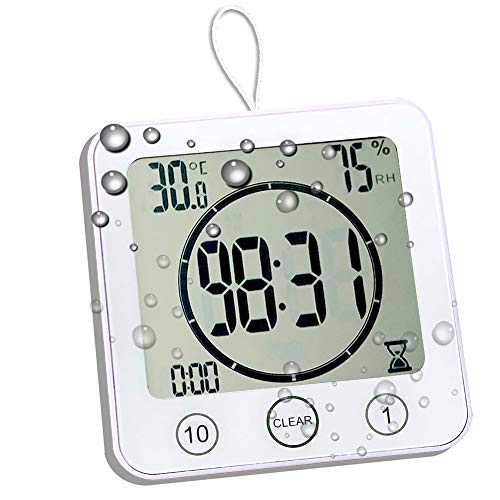 Algopix Similar Product 14 - Waterproof Bathroom Clock and Timer for