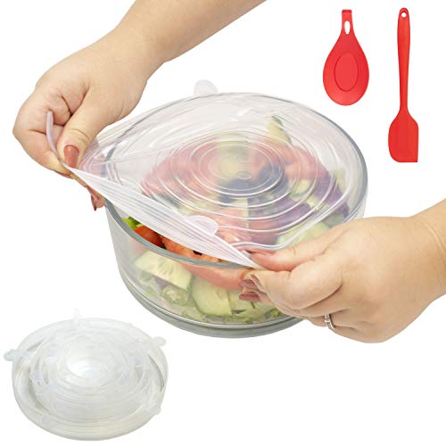Algopix Similar Product 11 - 6 Pack Silicone Stretch Lids  Fits