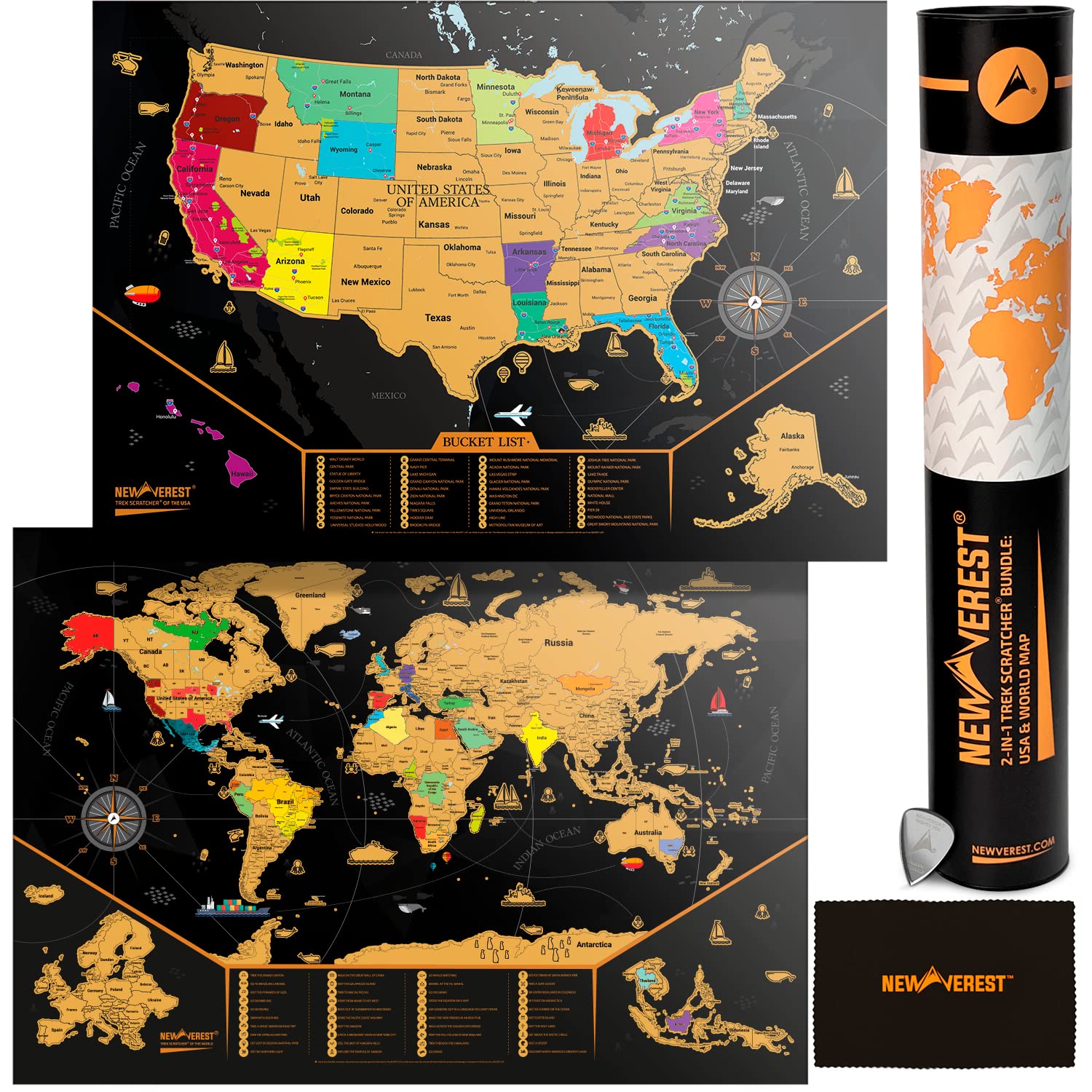 Algopix Similar Product 2 - NEWVEREST Scratch Off Map of The World