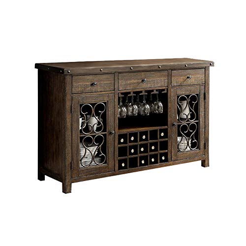 Algopix Similar Product 1 - Benjara Benzara Wooden Server with Wine