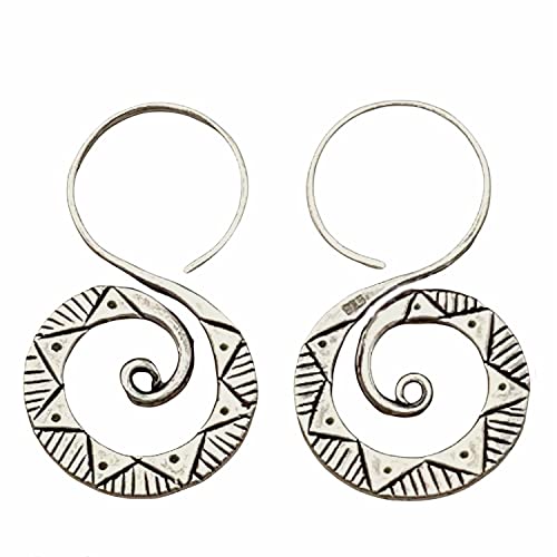 Algopix Similar Product 19 - Sterling Silver Boho Hippie Spiral