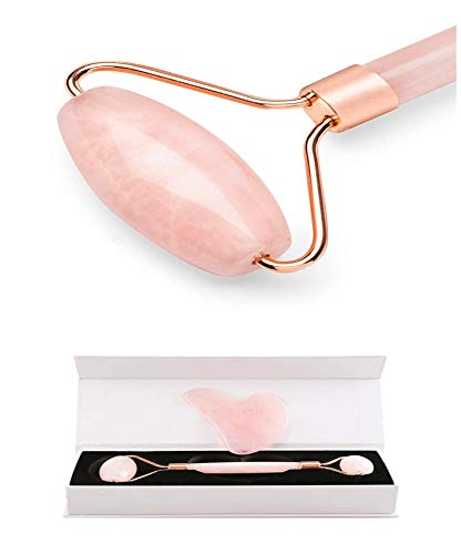 Algopix Similar Product 11 - Rose Quartz Jade Roller and Scraping