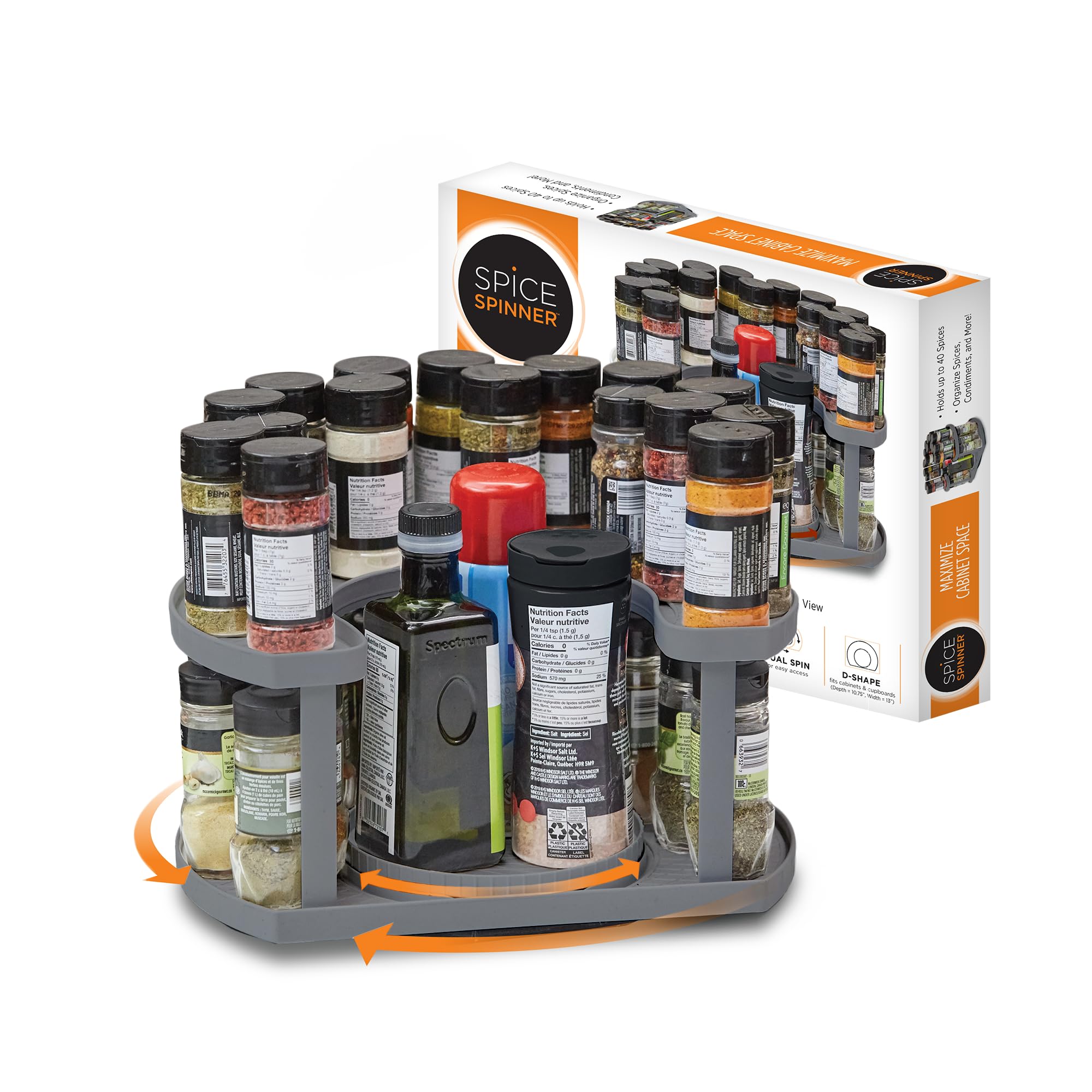 Algopix Similar Product 14 - Spice Rack Organizer for Cabinet 2 Tier