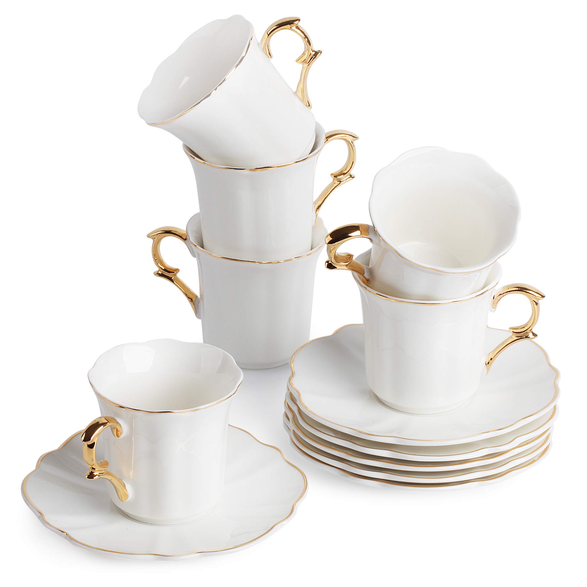 Algopix Similar Product 15 - BTaT Espresso Cups and Saucers 24