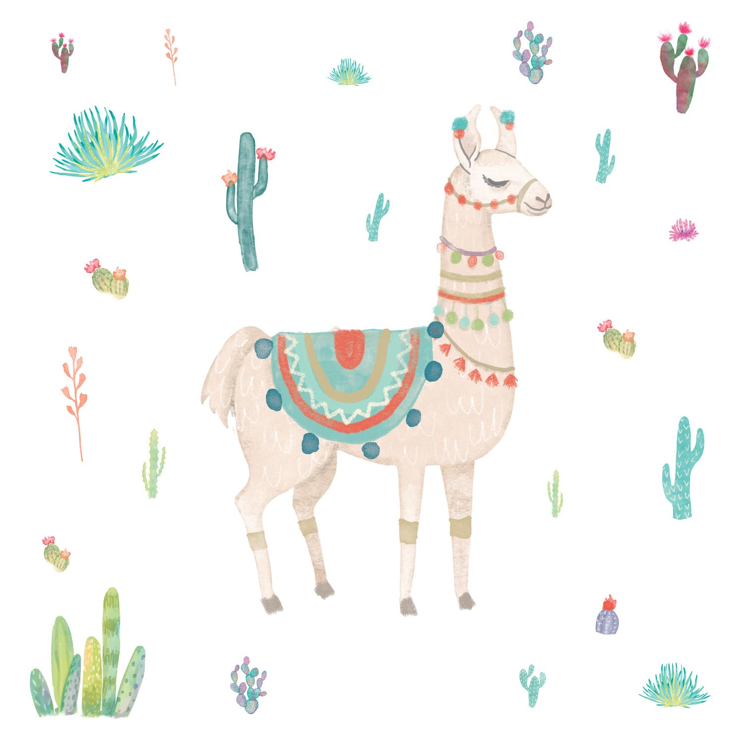 Algopix Similar Product 2 - RoomMates RMK3839GM Watercolor Llama