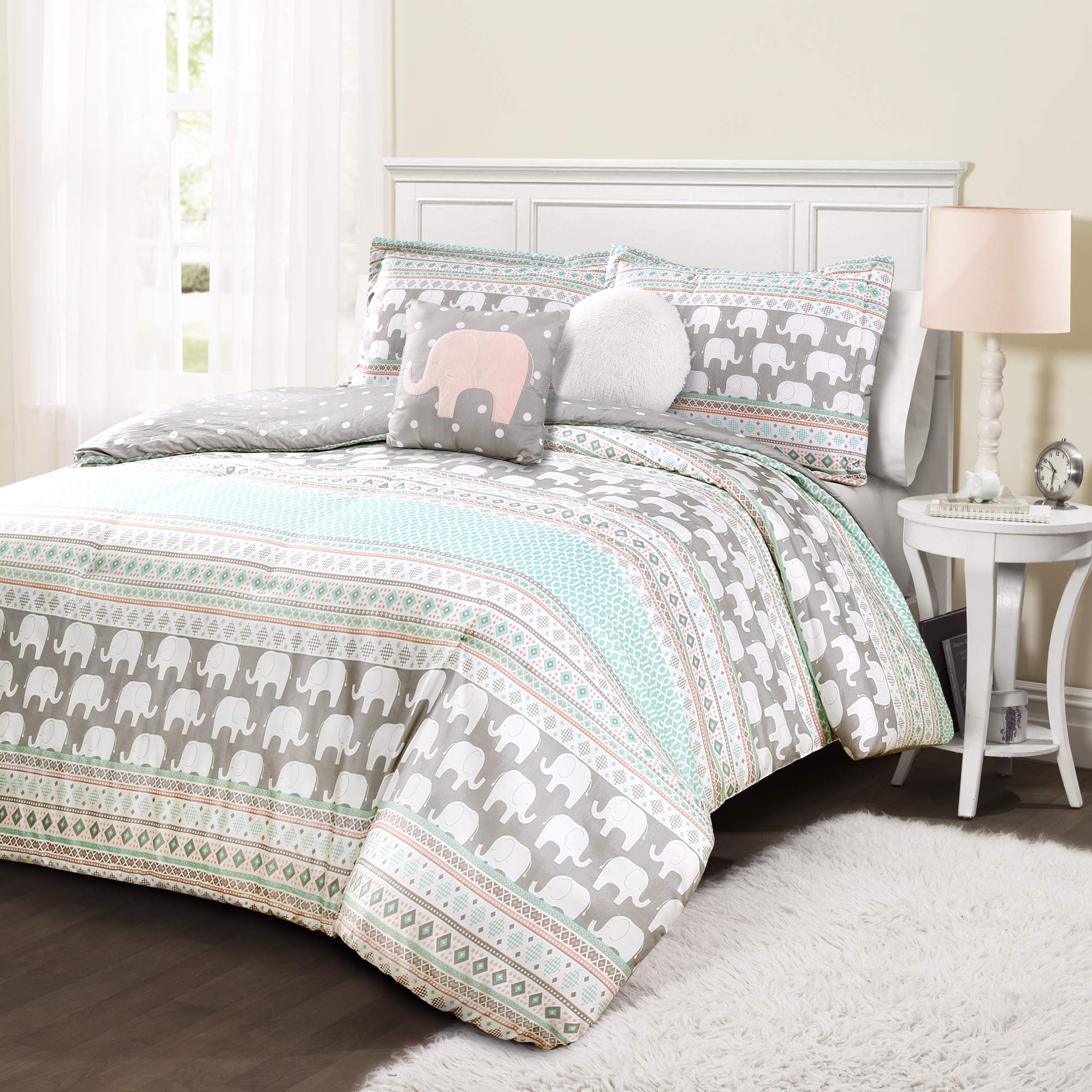 Algopix Similar Product 1 - Lush Decor PinkandTurquoise Elephant