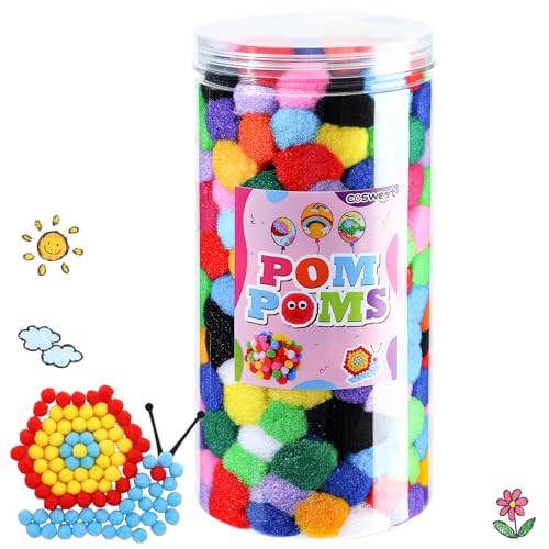 Algopix Similar Product 15 - 500 Pcs 1 Inch Pom Poms Arts and Crafts