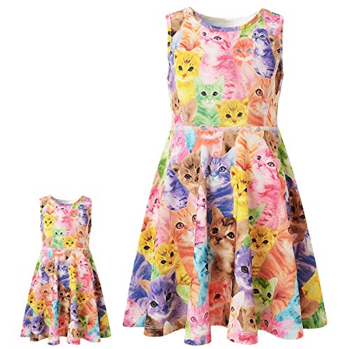 Algopix Similar Product 6 - GirlsDoll Matching Dresses Sleeveless