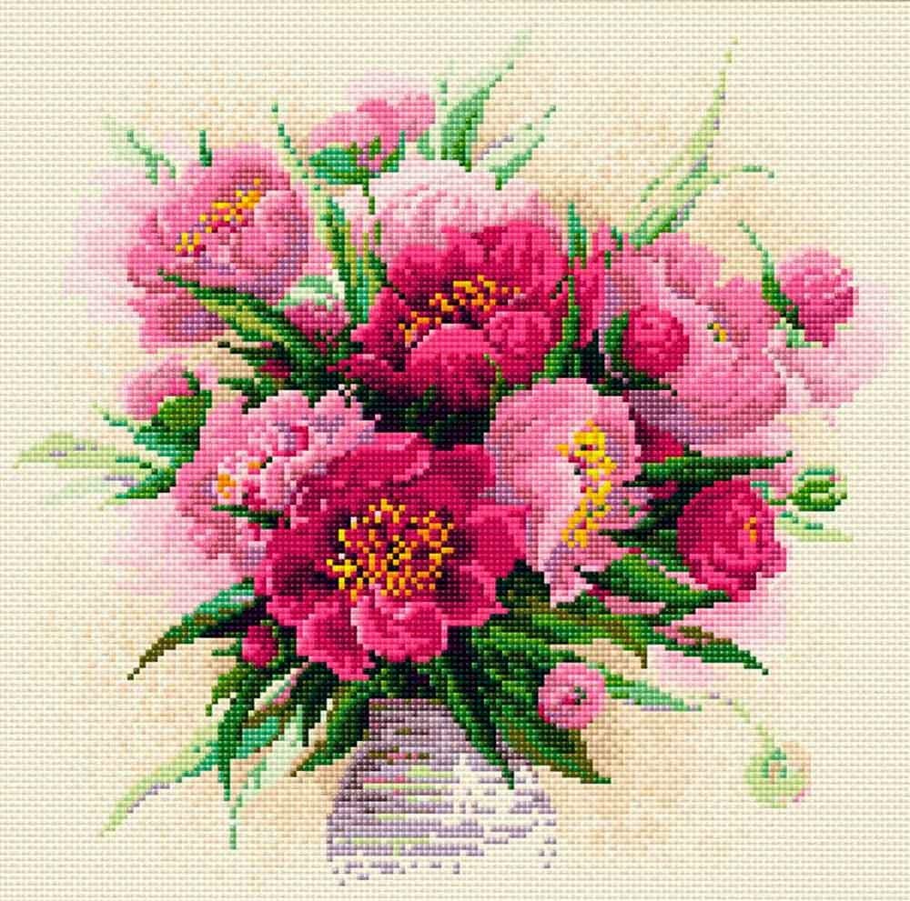 Algopix Similar Product 18 - RIOLIS Peonies in a Vase Diamond