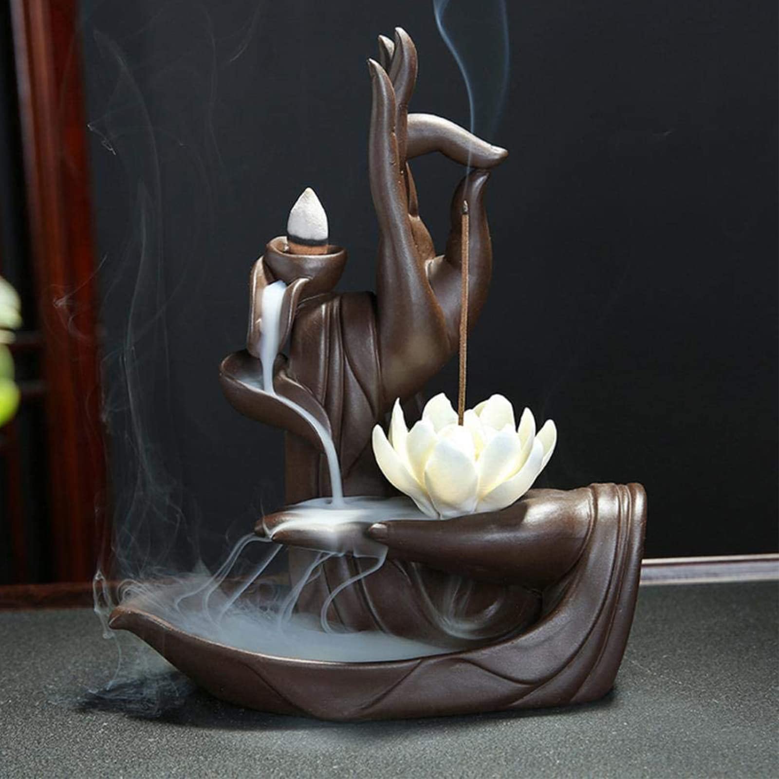 Algopix Similar Product 13 - Zen Lotus Backflow Incense Burner with