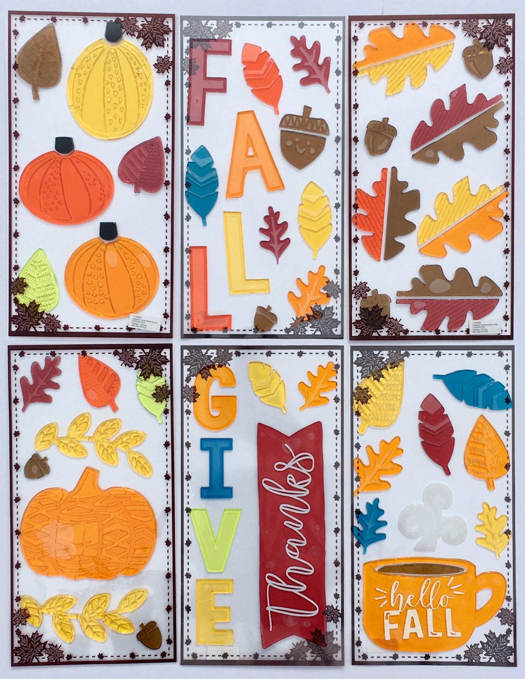Algopix Similar Product 14 - Eastif Fall Window Gel Cling Stickers