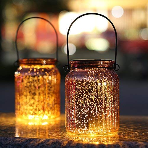 Algopix Similar Product 14 - Solar Mercury Glass Jars 2 Pack Outdoor