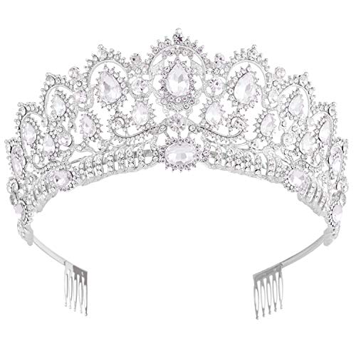 Algopix Similar Product 19 - Crowns for Women Vofler Silver Crystal
